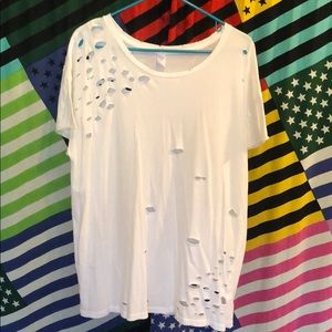 White Destroyed Alternative Apparel T-Shirt!